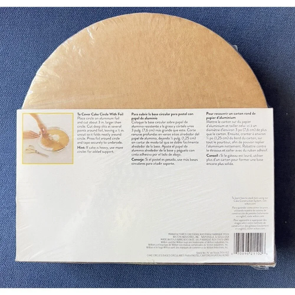 Wilton 10 in. Cake Boards Circles 12 Count Fits 8 - 9 inch Cakes White USA Made